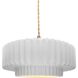 Radiance Collection - Pleated Tier Pendant Ceiling Light in Brushed Brass, Replaceable Bulb, Beige Twist Cord, Gloss White, 14.5W x 5.25H, Form+Finish+Function