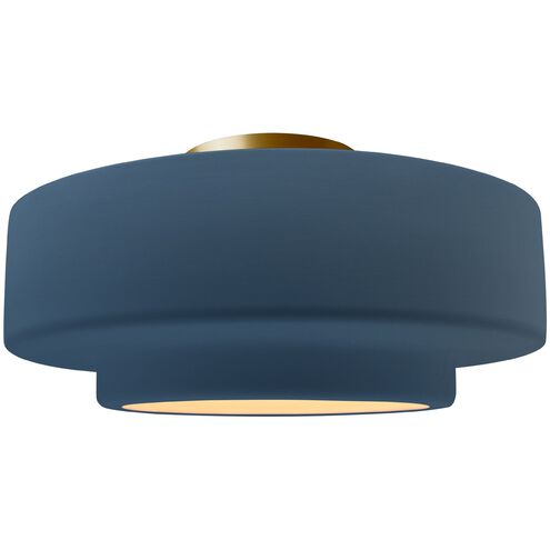 Radiance LED 14.5 inch Midnight Sky and Matte White and Brushed Brass Semi Flush Ceiling Light