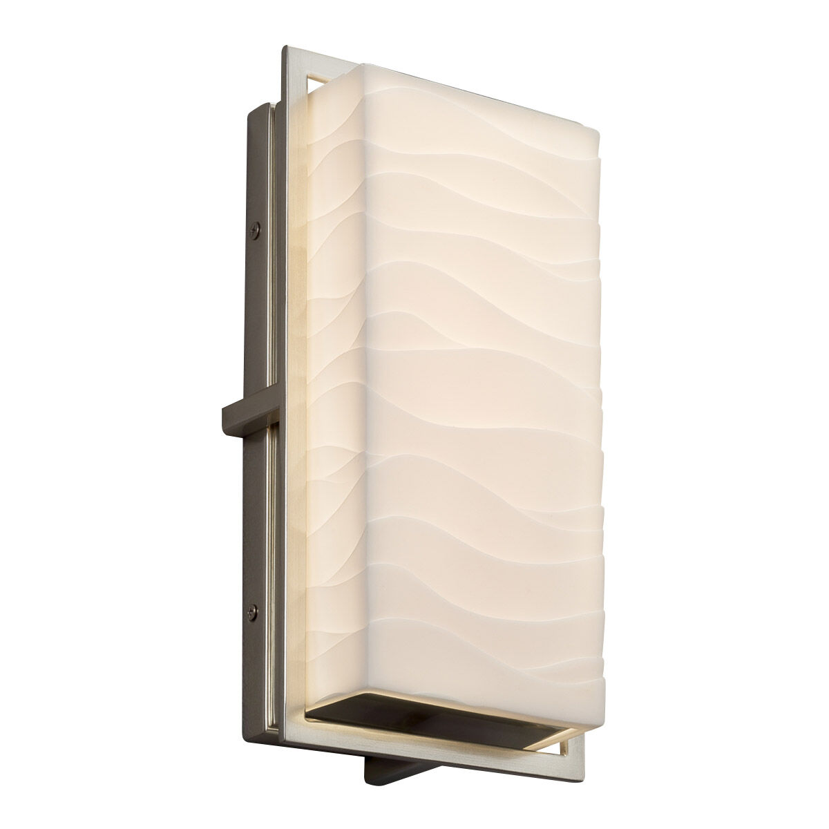 Porcelina 12 inch Brushed Nickel Outdoor Wall Sconce
