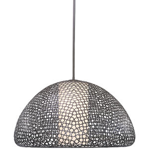 Dilston LED 36 inch Bronze Pendant Ceiling Light in Cream Linen Fabric