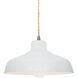 Radiance LED 11.5 inch Gloss White and Antique Brass Pendant Ceiling Light