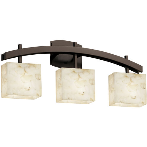 Alabaster Rocks 3 Light 25.5 inch Matte Black Vanity Light Wall Light in Rectangle, Incandescent
