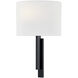 Textile Collection 1 Light 10 inch Matte Black ADA Wall Sconce Wall Light, Hamilton Family