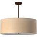 Textile Collection - Classic Family 6 Light 24 inch Dark Bronze Drum Pendant Ceiling Light in Incandescent, Cream Linen, Classic Family