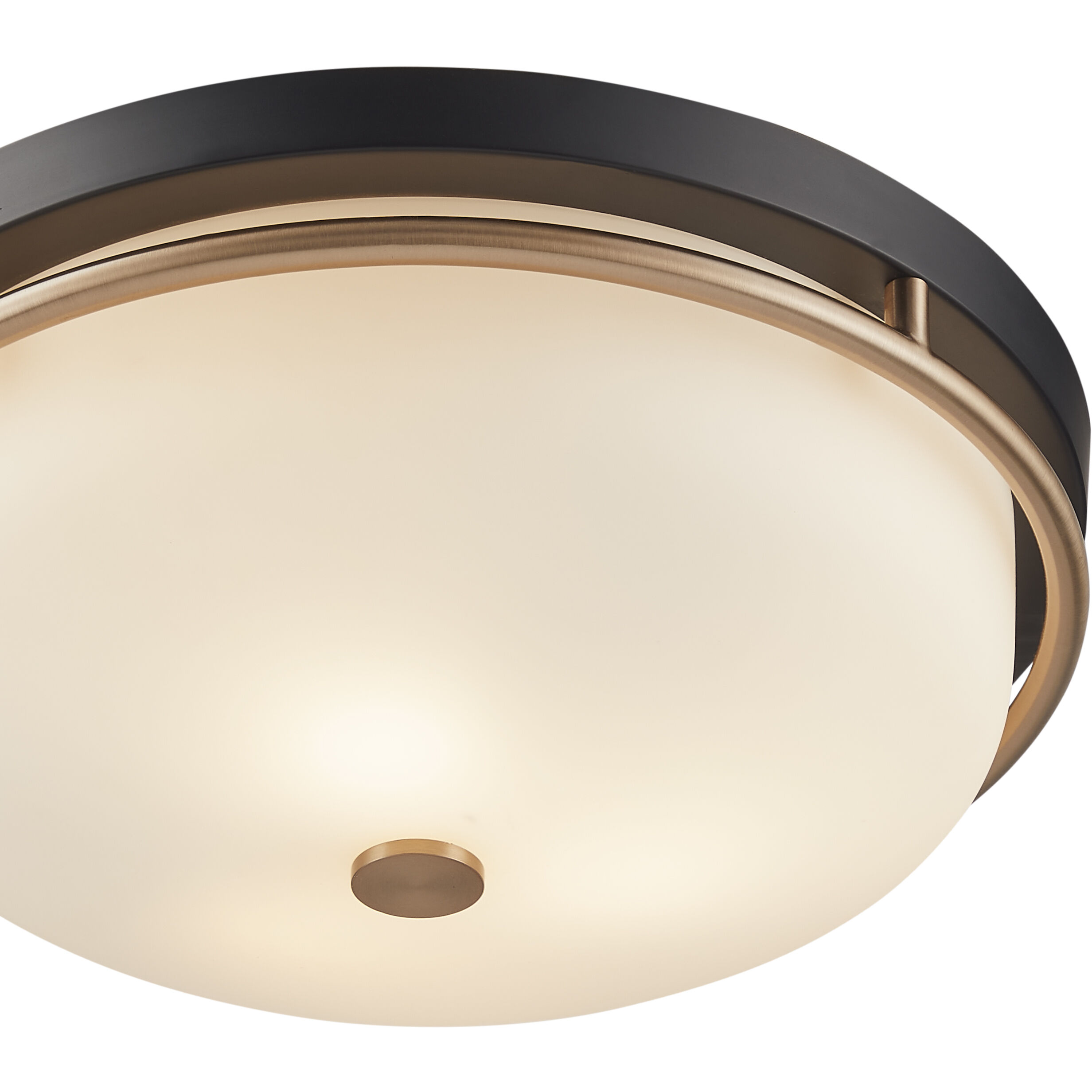 Fusion Collection - Tilburg Family 3 Light 15.75 inch Matte Black and Brass Flush-Mount Ceiling Light, EVOLV