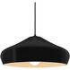 Radiance Collection - Crease Pendant Ceiling Light in Matte Black, Dedicated LED, Black Cord, Gloss Black, 15.25W x 6.5H, Form+Finish+Function