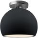 Radiance LED 7 inch Gloss Black and Matte White and Brushed Nickel Semi Flush Ceiling Light