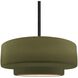 Radiance Collection - Tier Pendant Ceiling Light in Matte Black, Dedicated LED, Black Cord, Matte Green, 14.5W x 5.25H, Form+Finish+Function