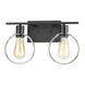 EVOLV 15 inch Matte Black with Chrome Ring Bath Bar Wall Light in Matte Black / Chrome Ring