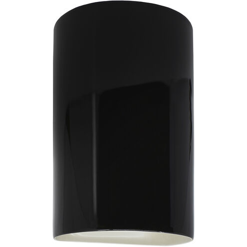 Ambiance 1 Light 7.75 inch Gloss Black Wall Sconce Wall Light in Incandescent, Gloss Black/Matte White