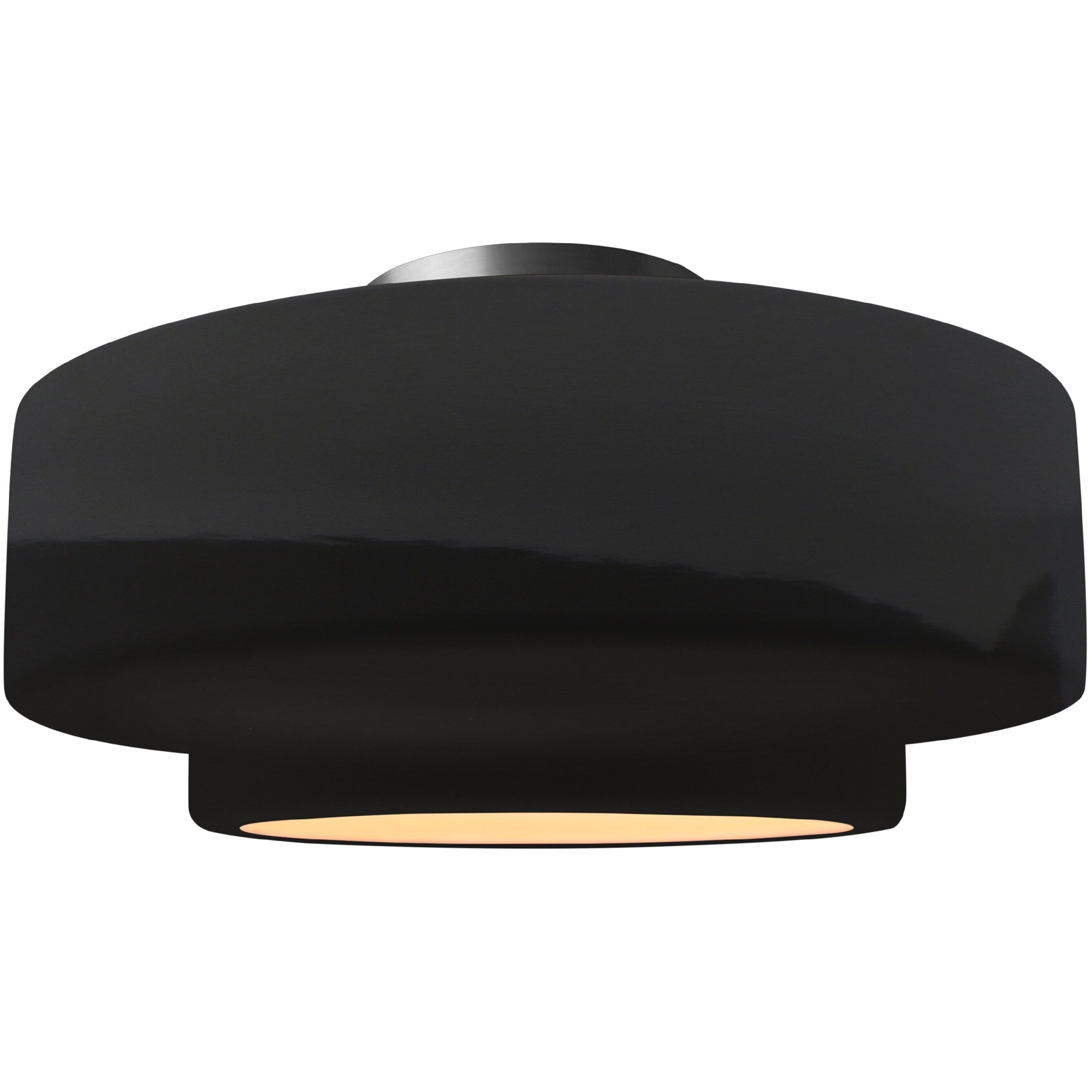 Radiance Collection - Tier LED 16.5 inch Gloss Black and Matte White and Brushed Nickel Semi-Flush Ceiling Light in Dedicated LED, Gloss Black/Matte White, 16.5W x 8H, Form+Finish+Function