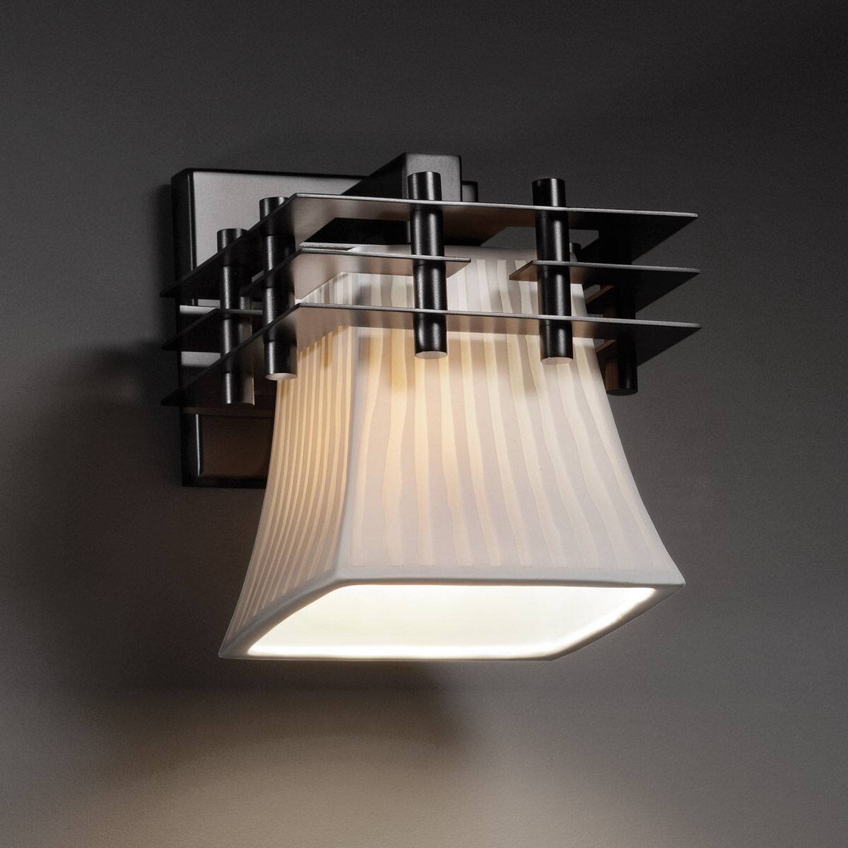 Metropolis 1 Light 7 inch Matte Black Wall Sconce Wall Light in Waterfall, Square Flared