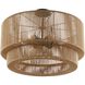 Eco Collection - Milos Family 6 Light 24 inch Matte Black and Natural Semi-Flush Ceiling Light in 24" D x 24" W x 14" H, EVOLV