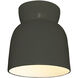 Radiance Collection - Hourglass 1 Light 7.5 inch Pewter Green Flush-Mount Ceiling Light in Dedicated LED, Form+Finish+Function