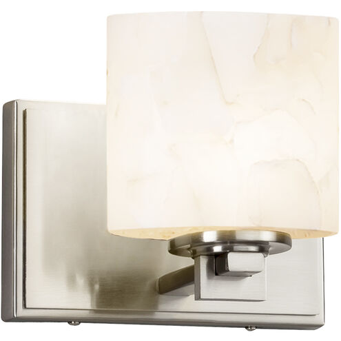 Alabaster Rocks Wall Sconce Wall Light in LED, Brushed Nickel, Oval