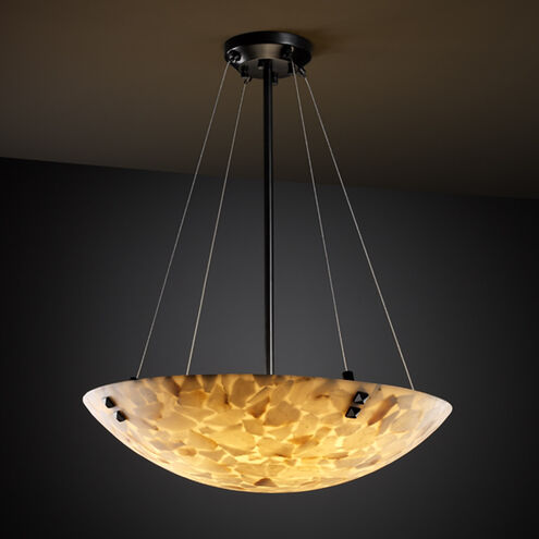 Alabaster Rocks 3 Light 21 inch Dark Bronze Pendant Ceiling Light in 3000 Lm LED, Large Square with Point, Round Bowl