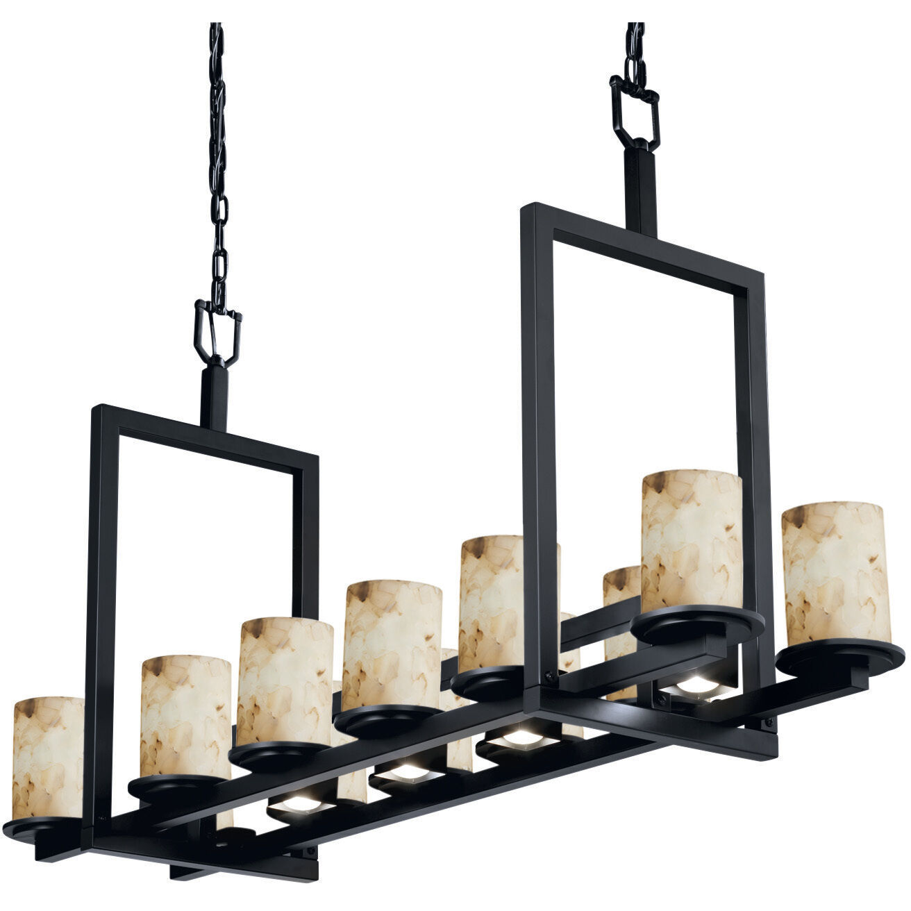 Alabaster Rocks 12 Light 13 inch Matte Black Chandelier Ceiling Light, Dakota Family, Choices