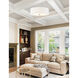 Textile Collection 5 Light 24 inch Matte Black Flush Mount Ceiling Light in White, Classic Family