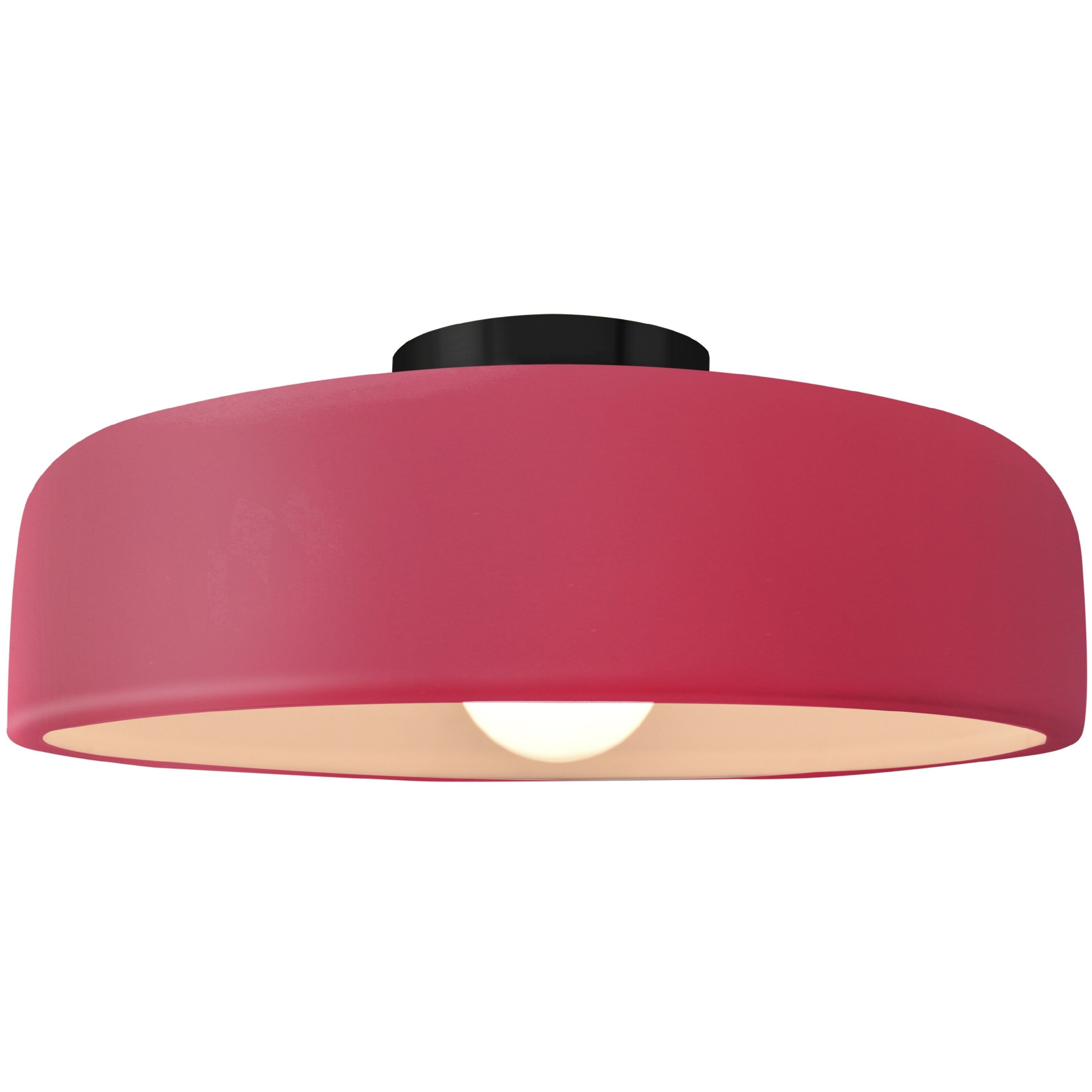 Radiance Collection - Spire LED 16 inch Cerise and Matte Black Semi-Flush Ceiling Light in Dedicated LED, 16W x 6.5H, Form+Finish+Function