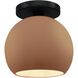 Radiance LED 10 inch Adobe and Matte Black Semi Flush Ceiling Light