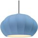 Radiance Collection - Fluted Pendant Ceiling Light in Polished Chrome, Replaceable Bulb, Rigid Stem, Sky Blue, Form+Finish+Function