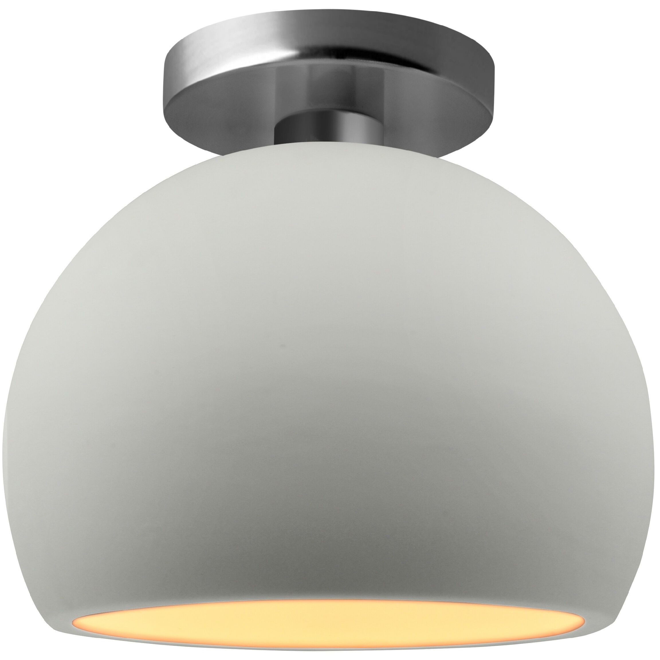Radiance 1 Light 7 inch Matte White and Champagne Gold and Brushed Nickel Semi Flush Ceiling Light