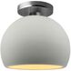 Radiance 1 Light 7 inch Matte White and Champagne Gold and Brushed Nickel Semi Flush Ceiling Light