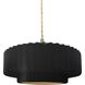 Radiance Collection - Pleated Tier Pendant Ceiling Light in Brushed Nickel, Dedicated LED, Beige Twist Cord, Carbon Matte Black/Champagne Gold, 14.5W x 5.25H, Form+Finish+Function