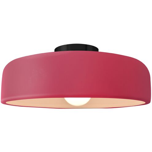 Radiance LED 13 inch Cerise and Matte Black Semi Flush Ceiling Light