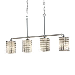 Wire Glass Bronx 4 Light 5 inch Brushed Nickel Chandelier Ceiling Light