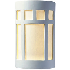 Ambiance Cylinder LED 8 inch Gloss Black ADA Wall Sconce Wall Light in 2000 Lm LED, White Styrene, Large
