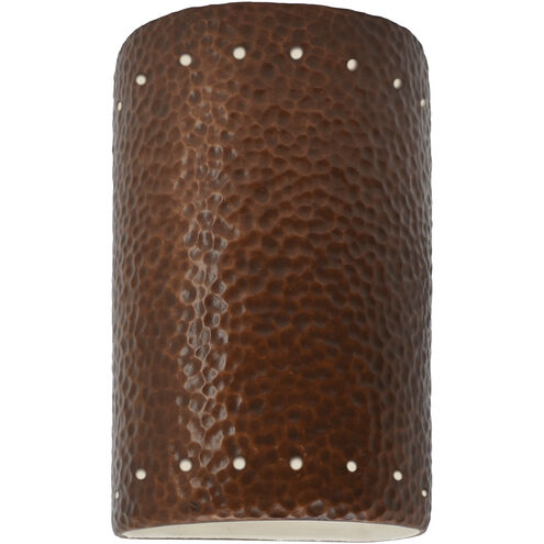 Ambiance Collection LED 9.5 inch Hammered Copper Outdoor Wall Sconce