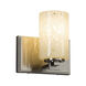 Fusion 1 Light 7 inch Brushed Nickel Wall Sconce Wall Light in Cylinder with Flat Rim, Incandescent, Opal Fusion