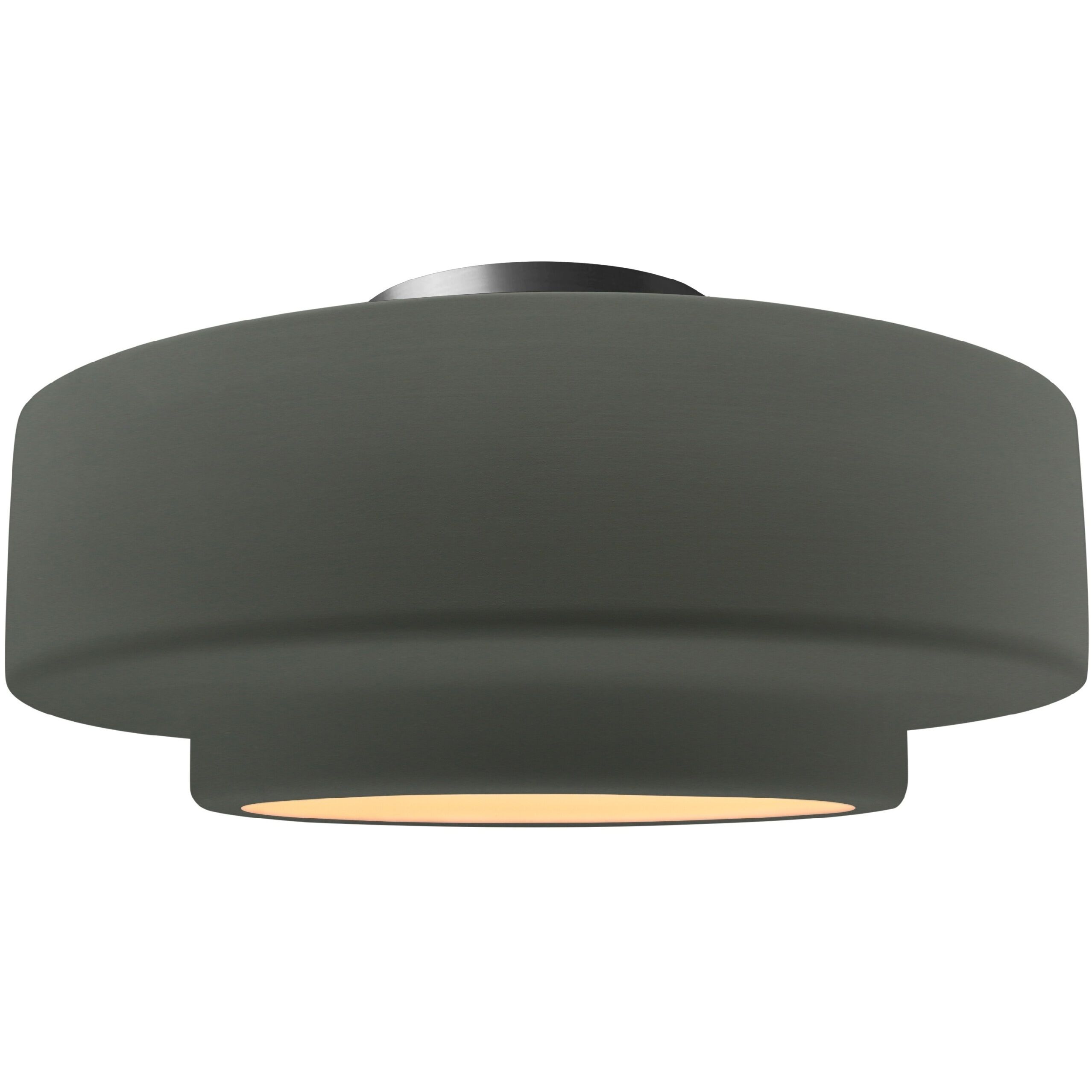 Radiance Collection - Tier LED 14.5 inch Pewter Green and Brushed Nickel Semi-Flush Ceiling Light in Dedicated LED, 14.5W x 7.25H, Form+Finish+Function