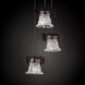 Metropolis 3 Light 7 inch Dark Bronze Pendant Ceiling Light in Lace (Veneto Luce), Round Flared