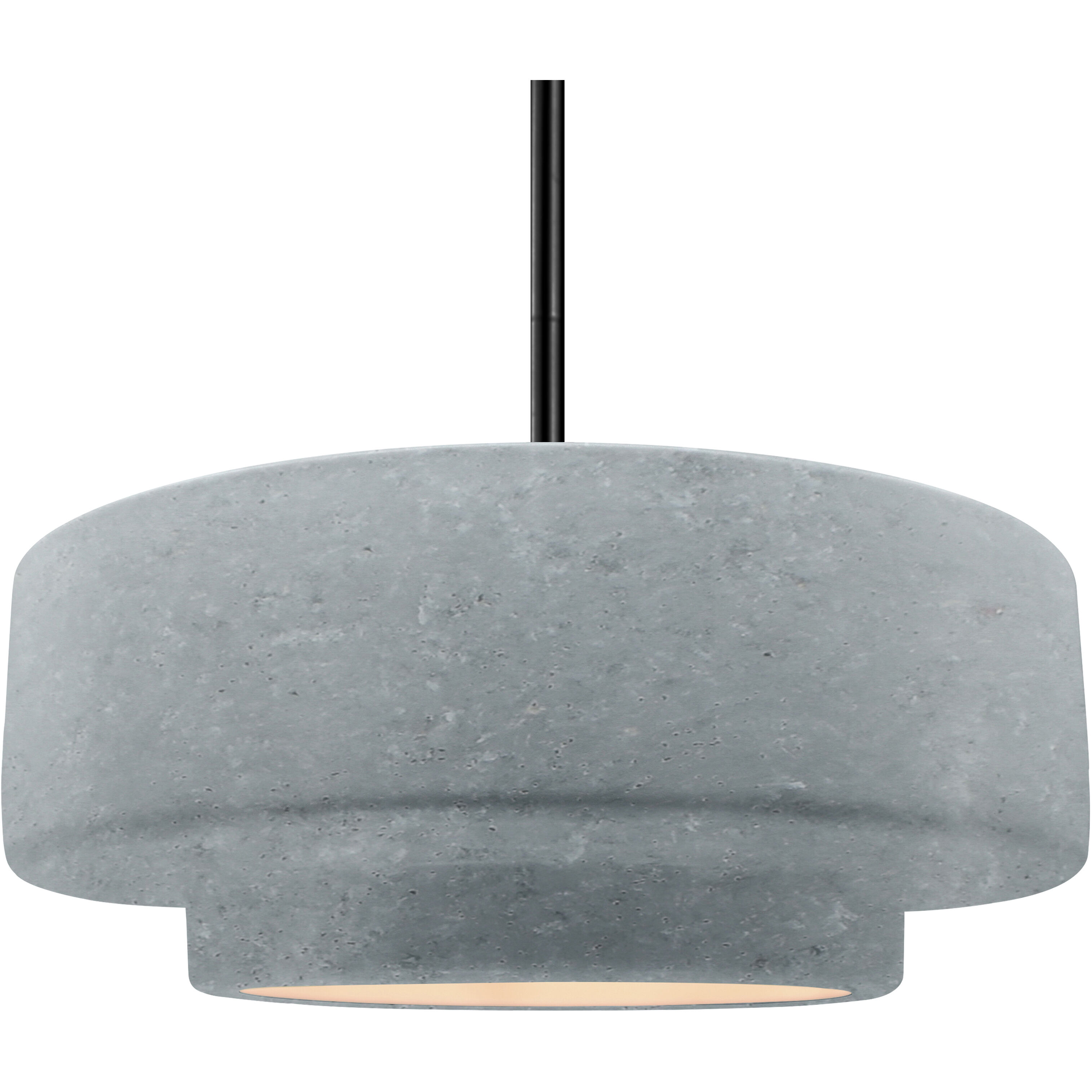 Radiance Collection - Tier Pendant Ceiling Light in Matte Black, Dedicated LED, Rigid Stem, Concrete, 16.25W x 6H, Form+Finish+Function