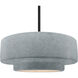 Radiance Collection - Tier Pendant Ceiling Light in Matte Black, Dedicated LED, Rigid Stem, Concrete, 16.25W x 6H, Form+Finish+Function
