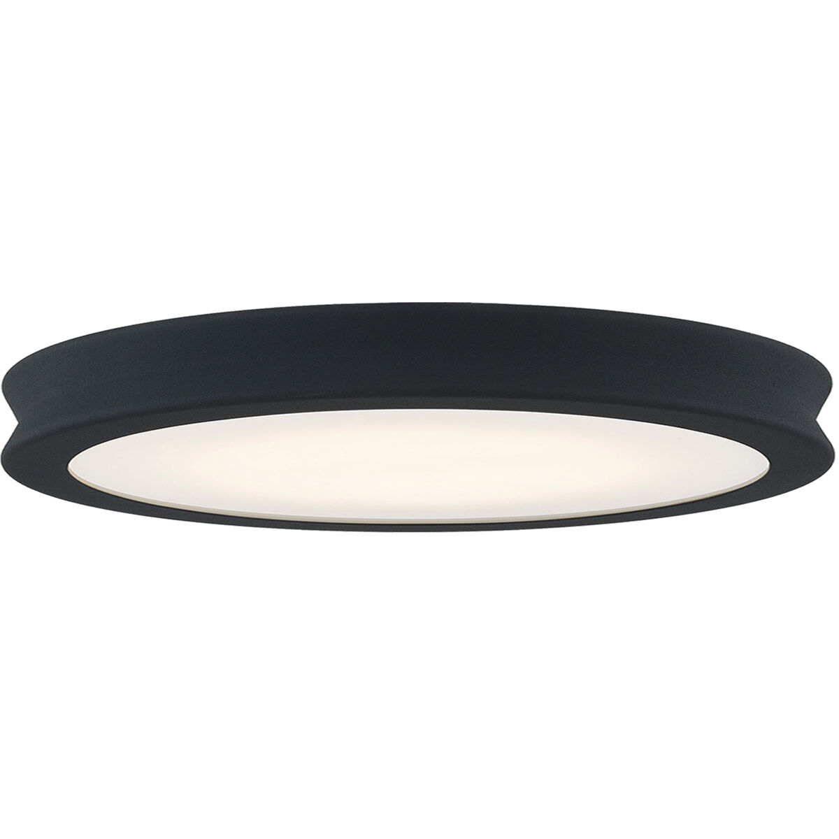 EVOLV LED 16.5 inch Matte Black - Textured Flush-Mount Ceiling Light, Bevel Family