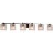 Fusion 6 Light 56.5 inch Dark Bronze Bath Bar Wall Light in Oval, Incandescent, Seeded Fusion
