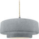 Radiance Collection - Tier Pendant Ceiling Light in Brushed Nickel, Dedicated LED, Beige Twist Cord, Concrete, 14.5W x 5.25H, Form+Finish+Function