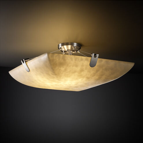 Clouds 3 Light 21 inch Brushed Nickel Semi-Flush Bowl Ceiling Light in Square Bowl, Incandescent