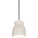 Radiance Collection LED 8 inch Midnight Sky and Matte White with Antique Brass Pendant Ceiling Light