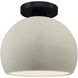 Radiance LED 7 inch White Crackle and Matte Black Semi Flush Ceiling Light