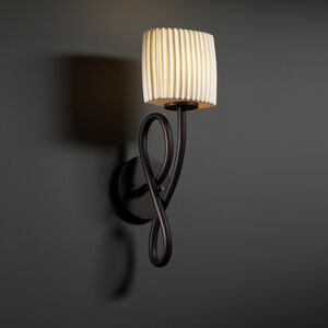 Limoges 1 Light 5 inch Dark Bronze Wall Sconce Wall Light in Bamboo, Cylinder with Flat Rim, Incandescent