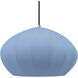 Radiance Collection - Fluted Pendant Ceiling Light in Polished Chrome, Dedicated LED, Black Cord, Sky Blue, Form+Finish+Function