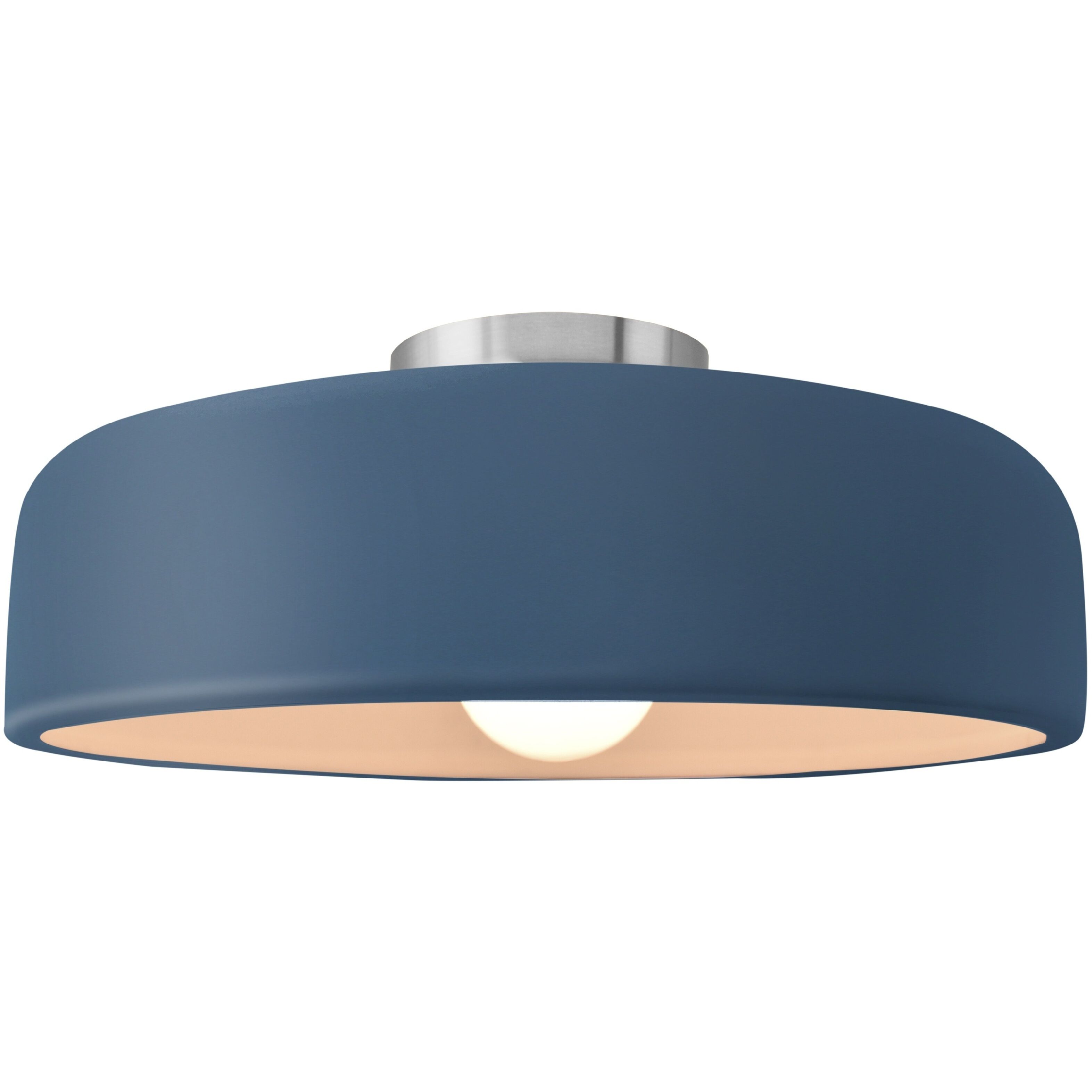 Radiance Collection - Spire LED 16 inch Midnight Sky and Matte White and Brushed Nickel Semi-Flush Ceiling Light in Dedicated LED, Midnight Sky/Matte White, 16W x 6.5H, Form+Finish+Function