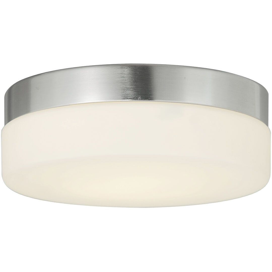 Fusion LED 9 inch Brushed Nickel and Opal Flush-Mount Ceiling Light, Pixel Family
