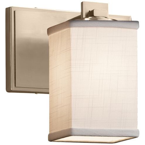 Textile 1 Light 7 inch Matte Black Wall Sconce Wall Light in LED, White, Square with Flat Rim