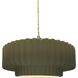 Radiance Collection - Pleated Tier Pendant Ceiling Light in Brushed Nickel, Replaceable Bulb, Beige Twist Cord, Matte Green, 14.5W x 5.25H, Form+Finish+Function