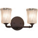 Veneto Luce LED 16 inch Matte Black Bath Bar Wall Light in 1400 Lm LED, Amber (Veneto Luce), Tulip with Rippled Rim